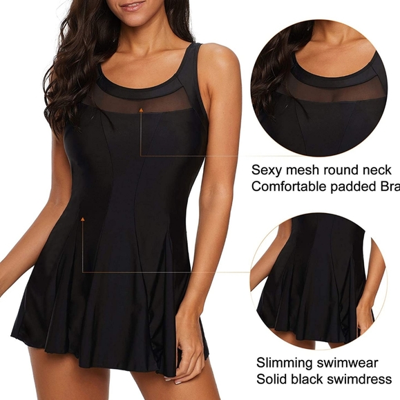 One piece bathing suit with sheer panels - Picture 4 of 7